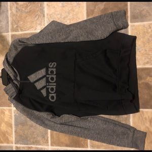 Adidas Gray and White Climawarm Hoodie